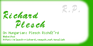 richard plesch business card